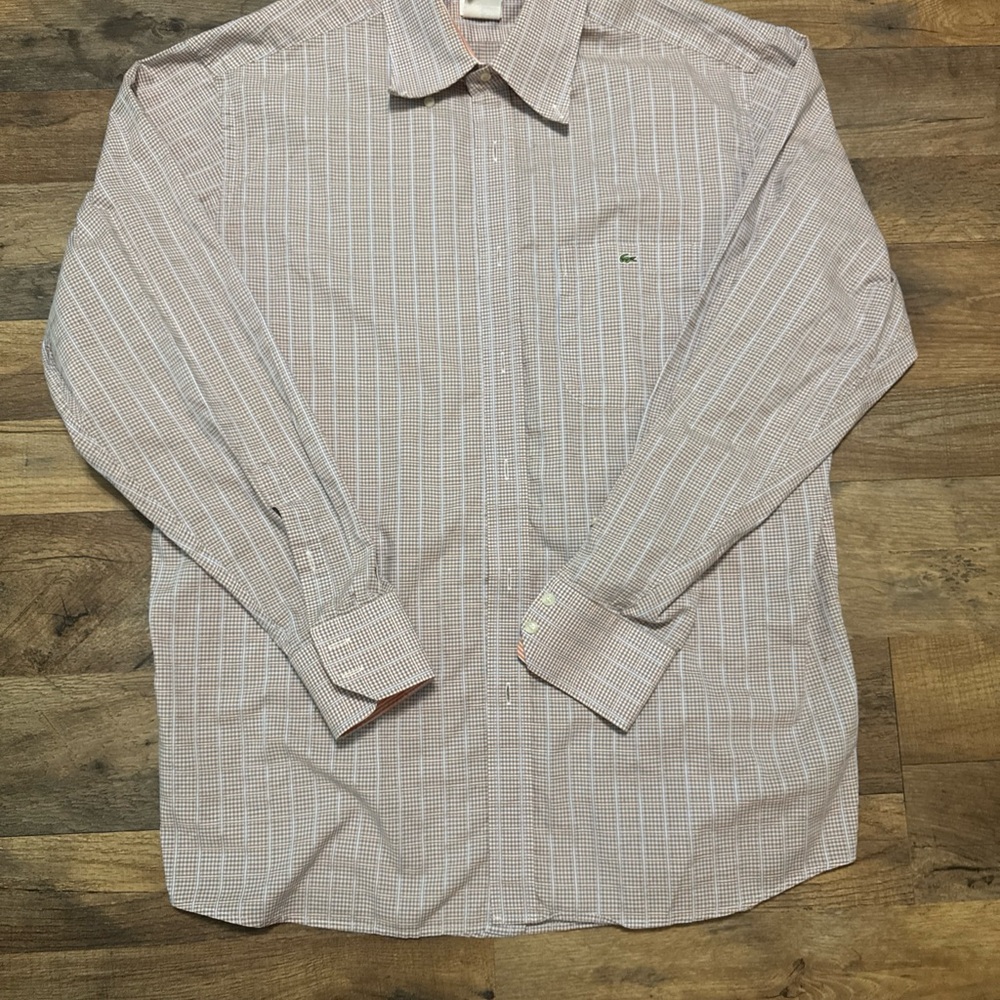 Lacoste Men's Plaid Shirt - Red and White